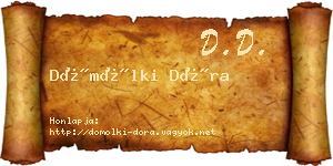 Dömölki Dóra névjegykártya